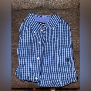 Chaps Navy and Black Plaid Men's Shirt
